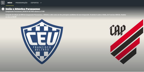 DAZN Transmissão de esportes ao vivo