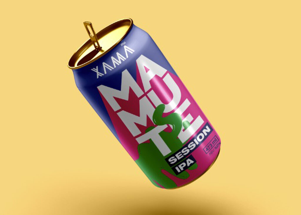 A Mamute Session IPA tem aroma dominado por notas cítricas e tropicais, lembrando limão siciliano, grapefruit e maracujá (Créd. Ilustração Cervejaria Xamã)