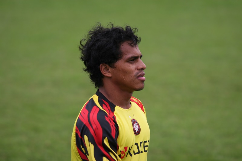 O meia David Ferreira, em treino do Athletico Paranaense, em 2007