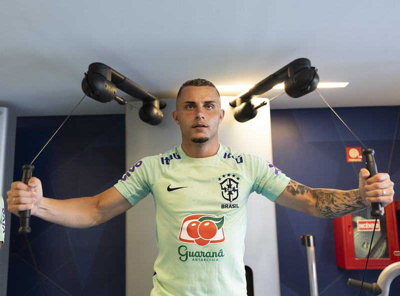 O volante Bruno Gomes com a seleção brasileira