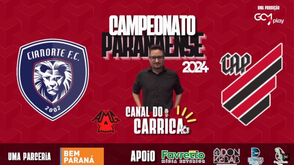 Cianorte x Athletico no Canal do Carrica