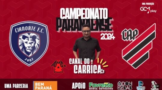 Cianorte x Athletico no Canal do Carrica