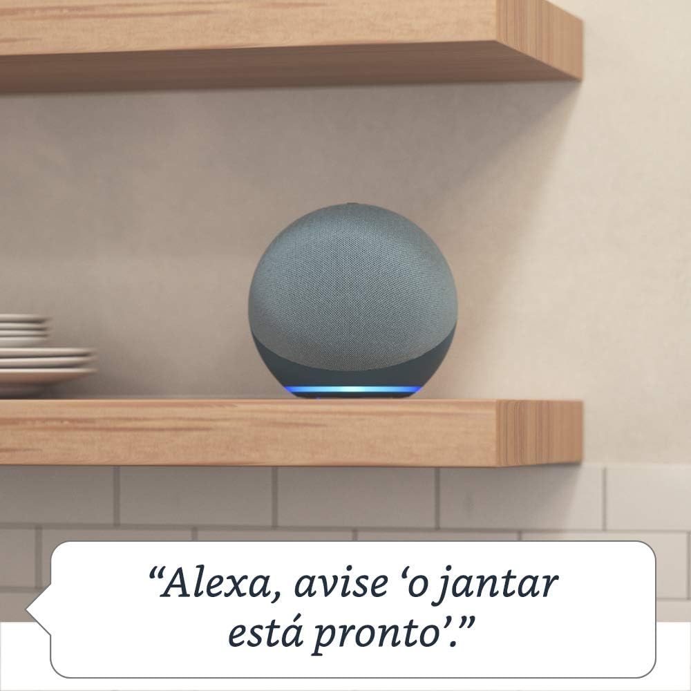  Echo com Alexa (4ª Geração): Com som premium e hub Zigbee de casa inteligente - Cor Preta