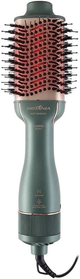 Escova Secadora Britânia BES13VD Soft 1300w Bivolt Verde