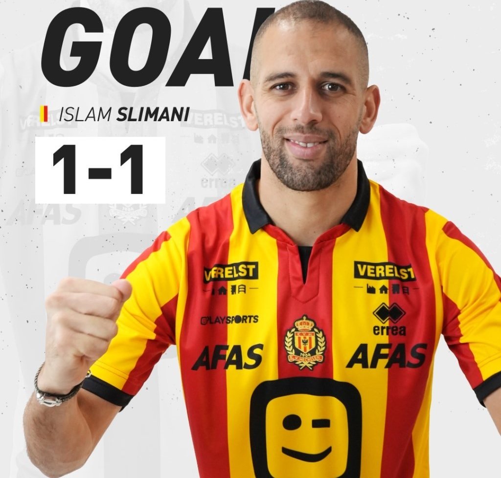 KV Mechelen comemora gol de Slimani
