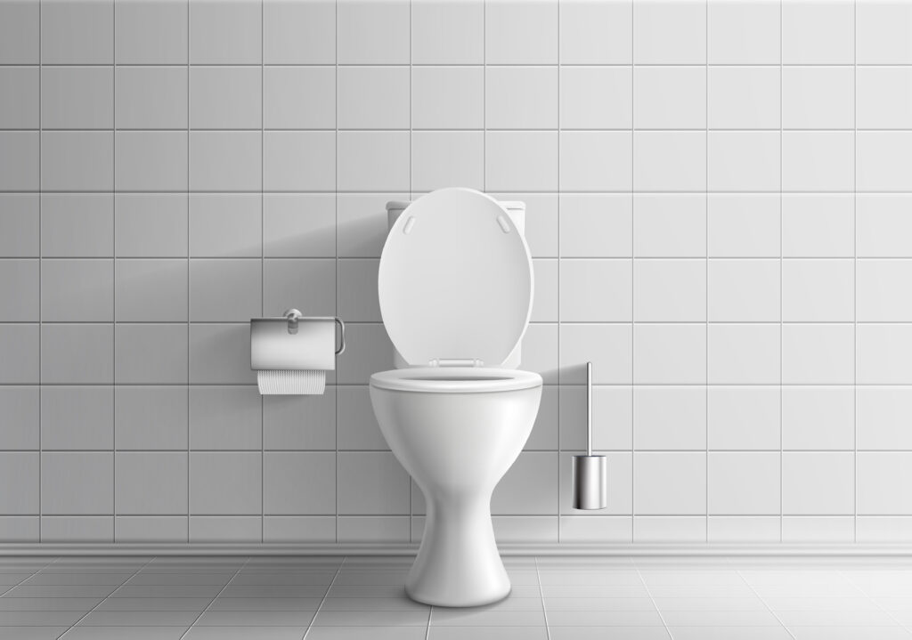Toilet room equipment 3d realistic vector mockup