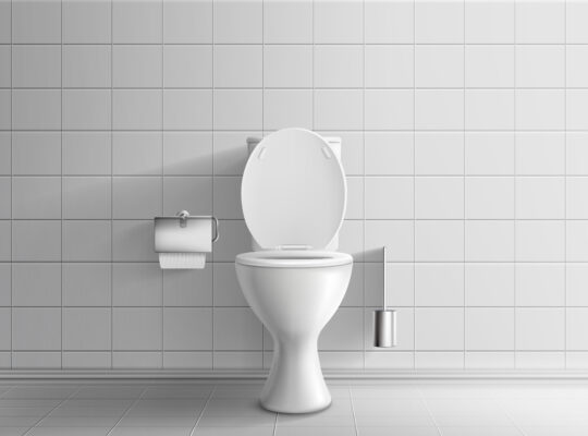 Toilet room equipment 3d realistic vector mockup