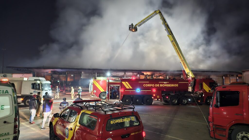 Incêndio na Ceasa. Foto: João Frigério