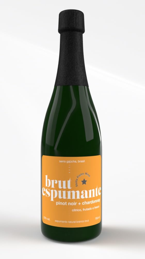  Espumante Brut Chardonnay e Pinot Noir, Premiado Internacionalmente, Frutado, Refrescante e Saboroso