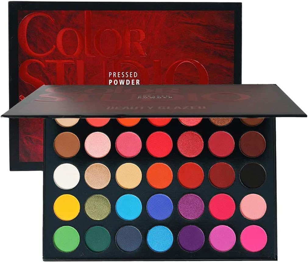 Paleta de 35 sombras pigmentadas, paleta de maquiagem fosca e cintilante multiacabamento