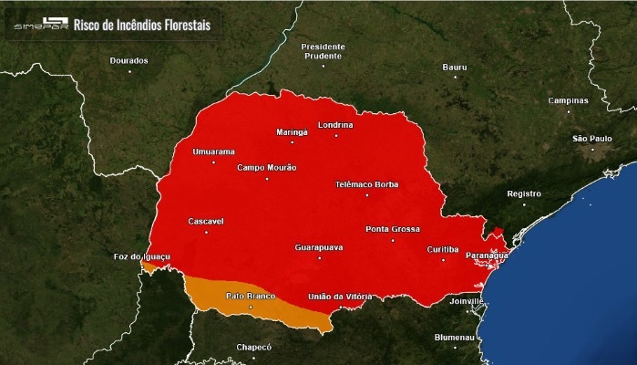 Risco de incêndios florestais no Paraná