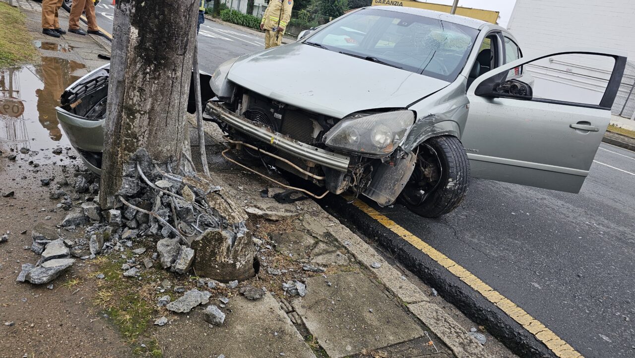 carro bate em poste