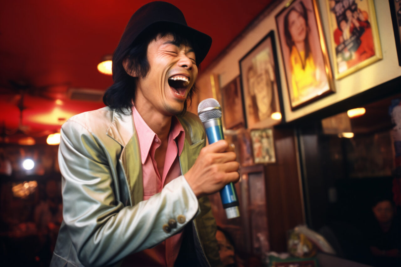 retrato-de-pessoa-sorrindo-no-karaoke