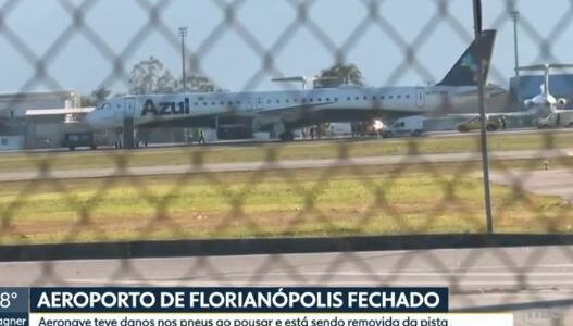 avião pneu avariado
