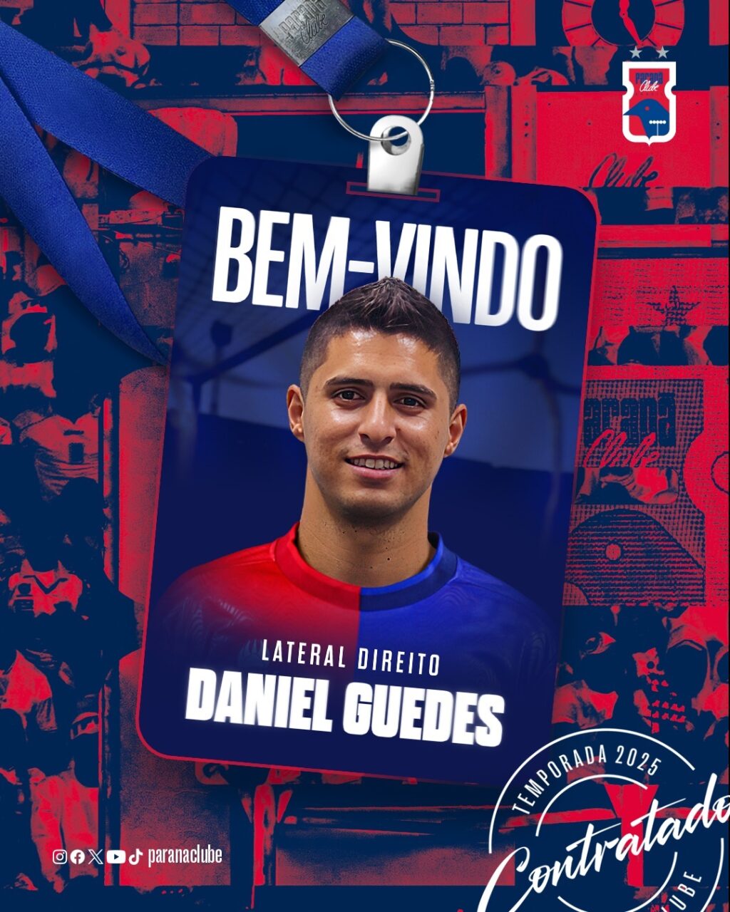 O lateral-direito Daniel Guedes confirmado pelo Paraná Clube