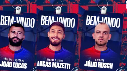 João Lucas, Lucas Mazetti e Júlio Rusch: reforços do Paraná Clube para 2025