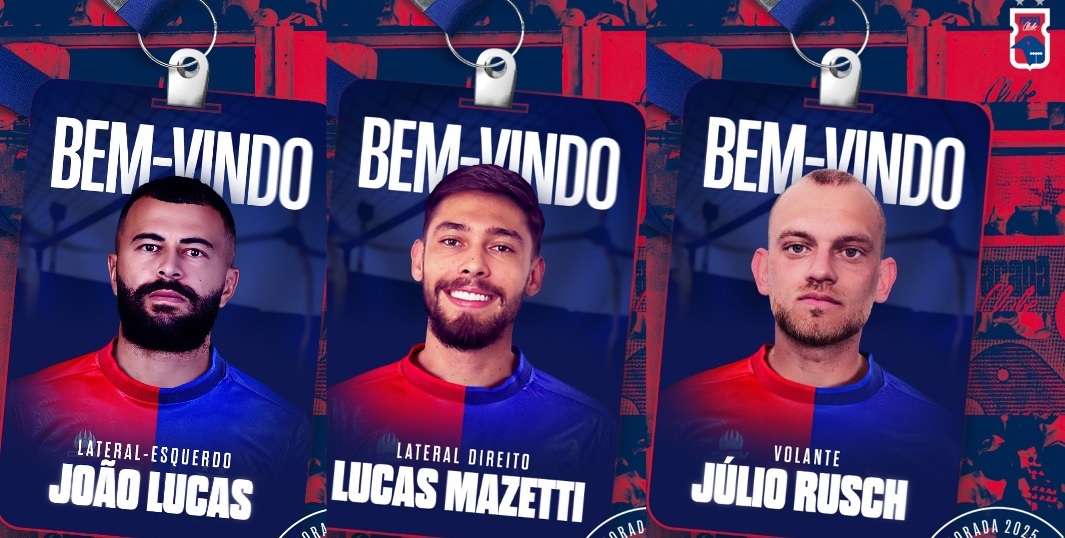 João Lucas, Lucas Mazetti e Júlio Rusch: reforços do Paraná Clube para 2025