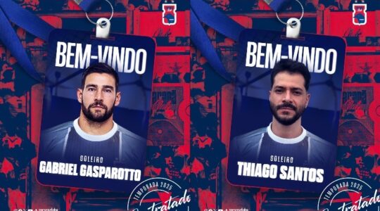 Os goleiros Gabriel Gasparotto e Thiago Santos