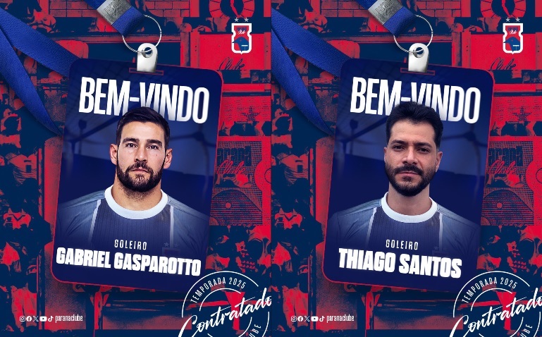 Os goleiros Gabriel Gasparotto e Thiago Santos