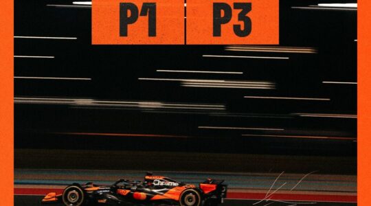 McLaren de Lando Norris na frente