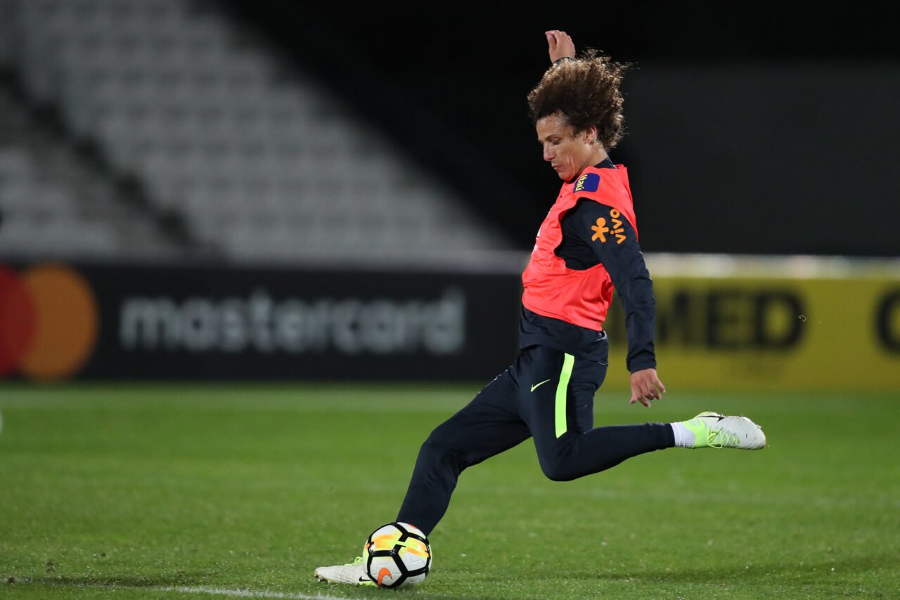 O zagueiro David Luiz pela seleção brasileira