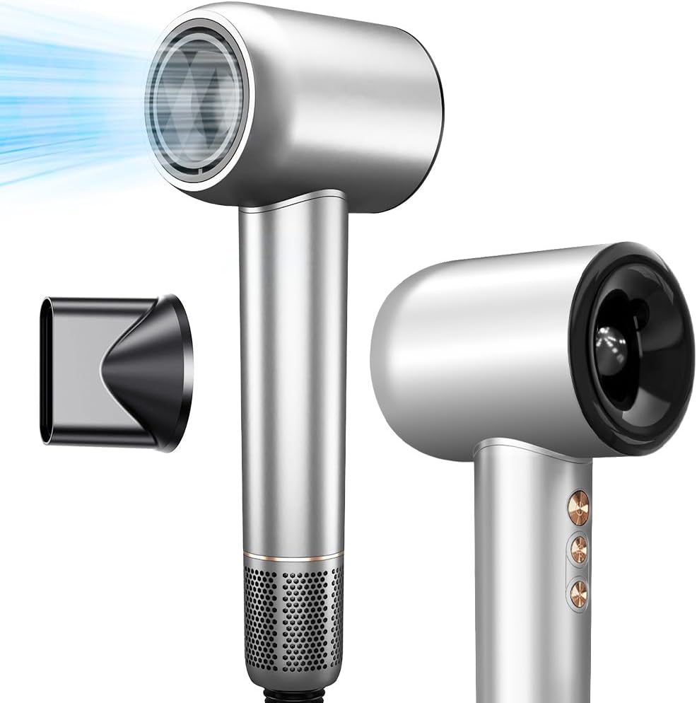 Secador de Cabelo Profissional 1500W - Baixo Ruído, Íons Negativos, Controle de Temperatura, Motor Brushless de Alta Velocidade (120000 RPM), Secagem Rápida, Portátil, Bivolt (110v/127v)
