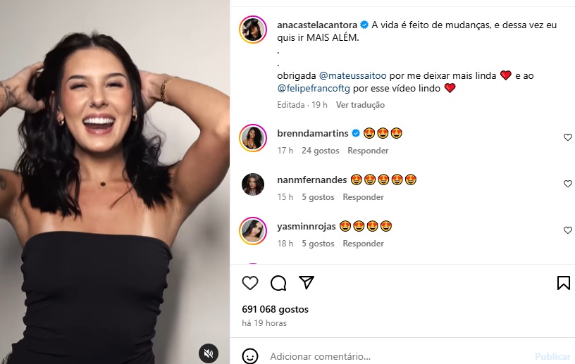 ana castela cabelo mais curto