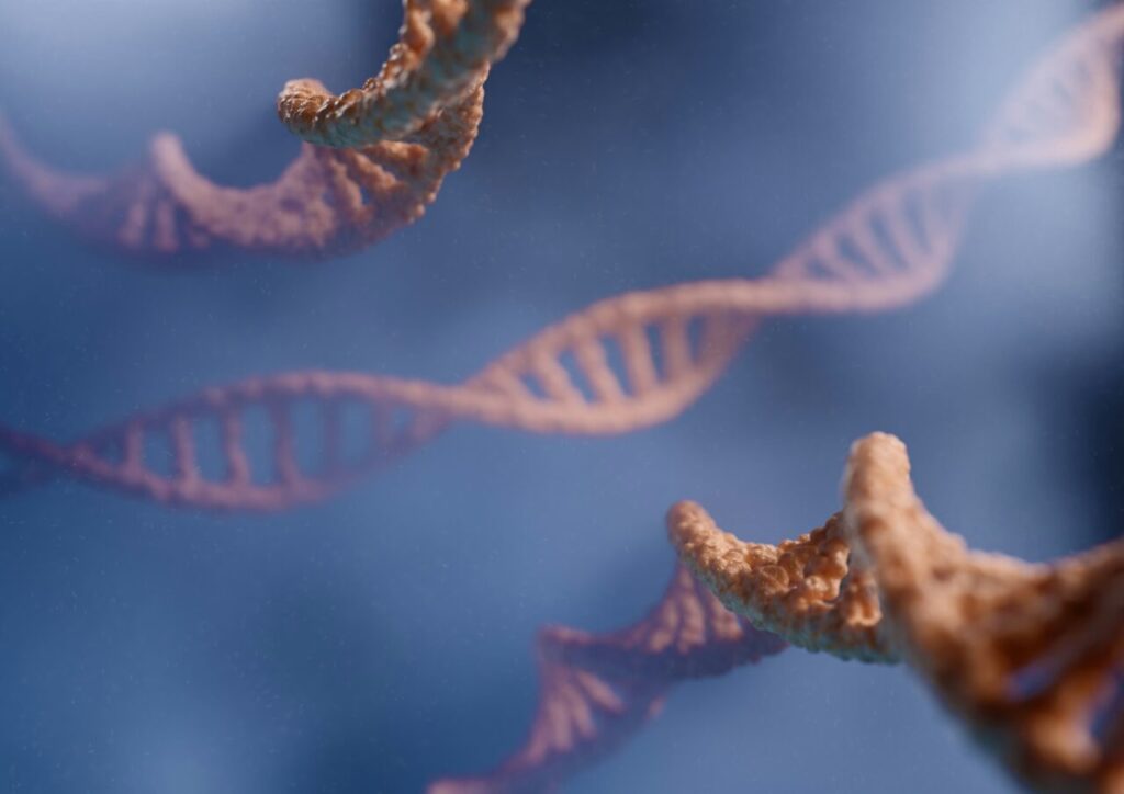imagem em azul mostrando genes humanos