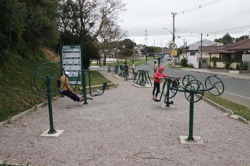 A academia ao ar livre, no Bairro Alto, em Curitiba