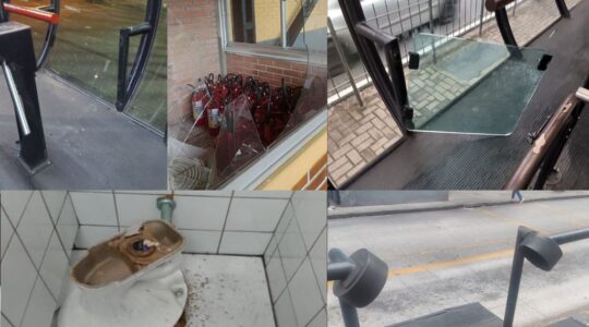 cvandalismo no transporte publico de curitiba