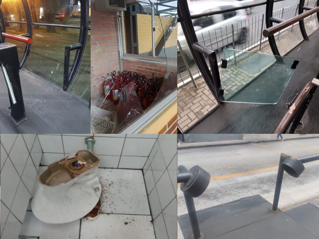 cvandalismo no transporte publico de curitiba