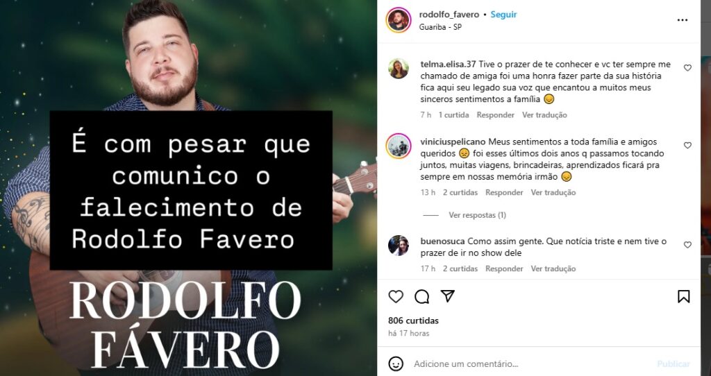 mensagem rodolfo favero