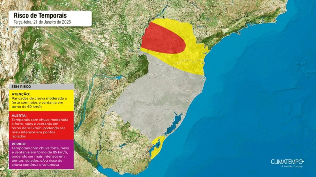 risco de temporais climatempo