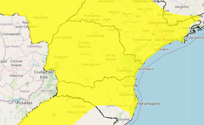alertas amarelo pr