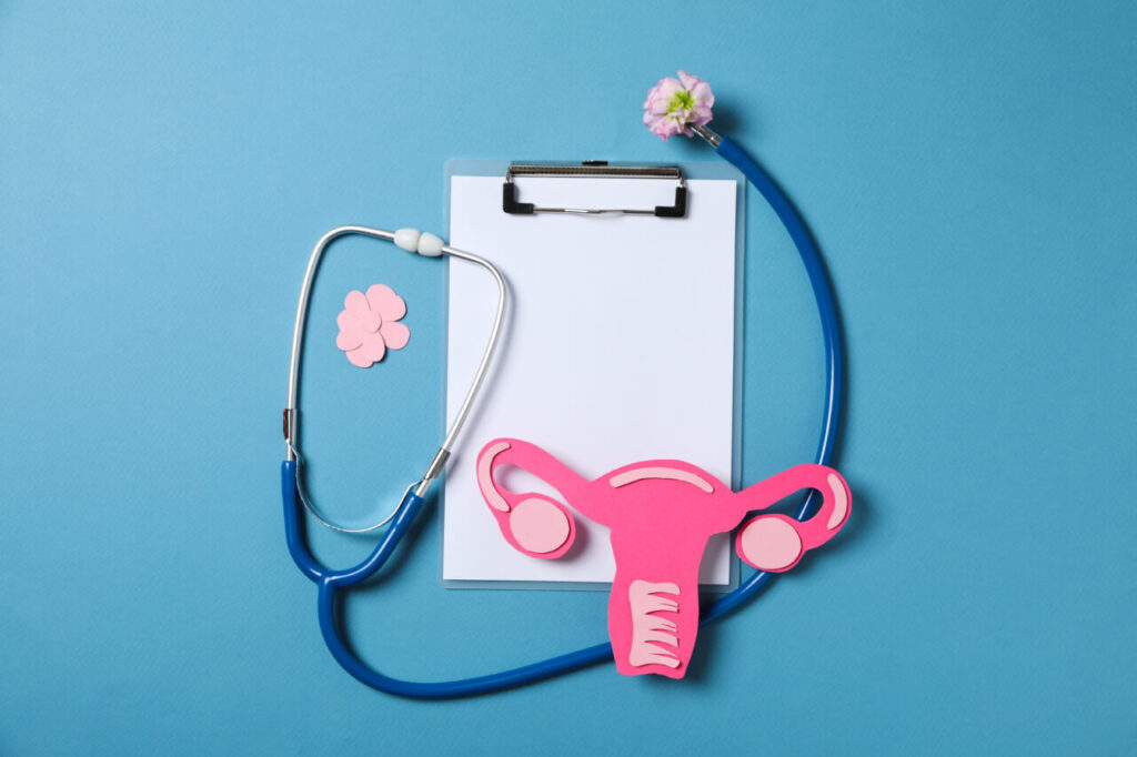 Women’s health and women’s healthcare concept with uterus