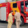 Acidente bombeiros no local