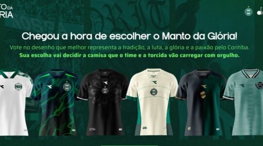 As seis finalistas: nova camisa do Coritiba