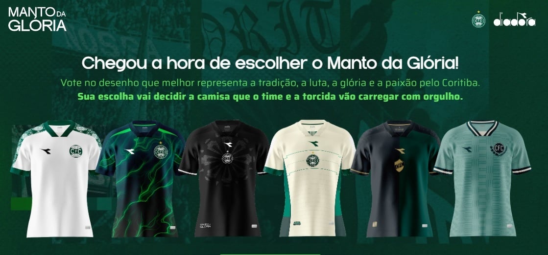 As seis finalistas: nova camisa do Coritiba