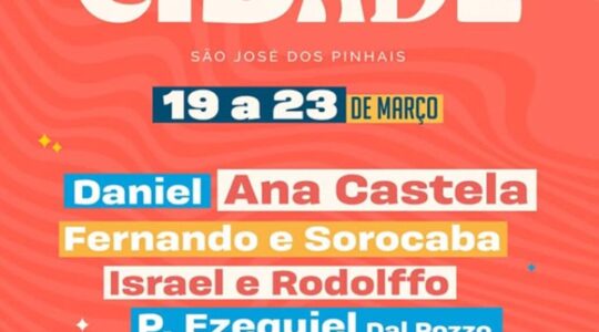 São José dos Pinhais faz 335 anos e terá programação de shows gratuitos com artistas nacionais