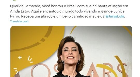 Lula parabeniza Fernanda Torres