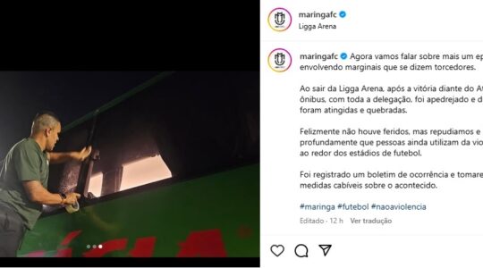 Maringá relata ataque ao ônibus