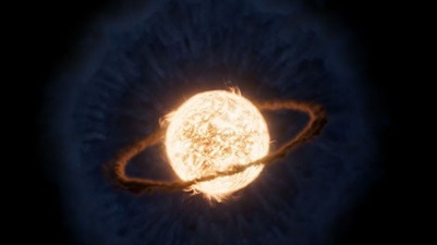 estrela engolindo planeta