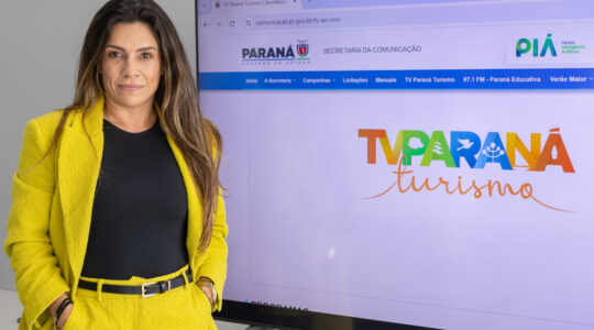 Curitiba, 14 de abril de 2025 – Giselle Lima, diretora da TV Paraná Turismo.