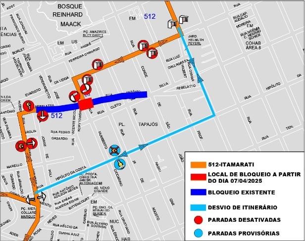 obras xaxim itinerario