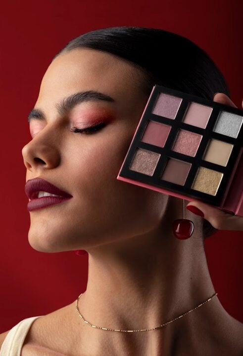 vermelho maquiagem