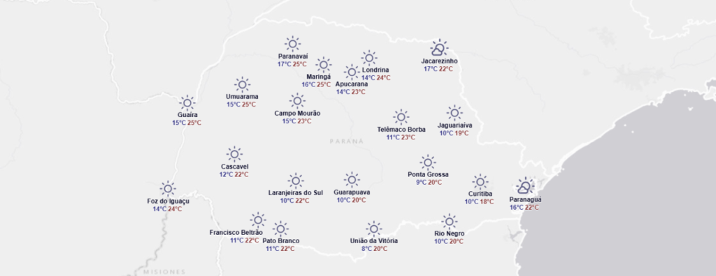 mapa do frio