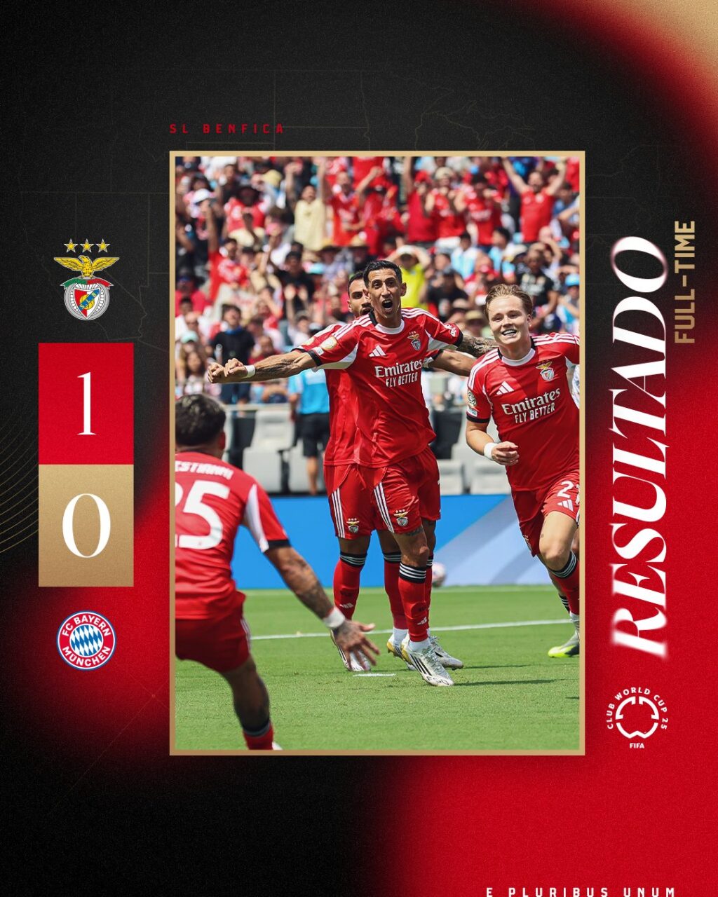 Benfica comemora vitória sobre o Bayern