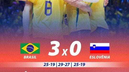 Vitória no vôlei masculino