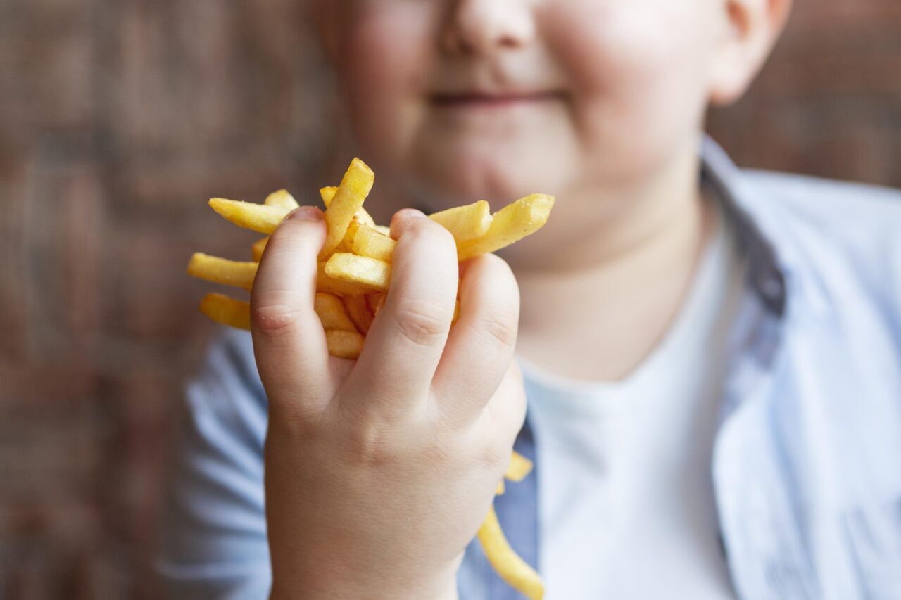 feche-garoto-segurando-batatas-fritas