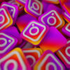 Pile of 3D Instagram Logos